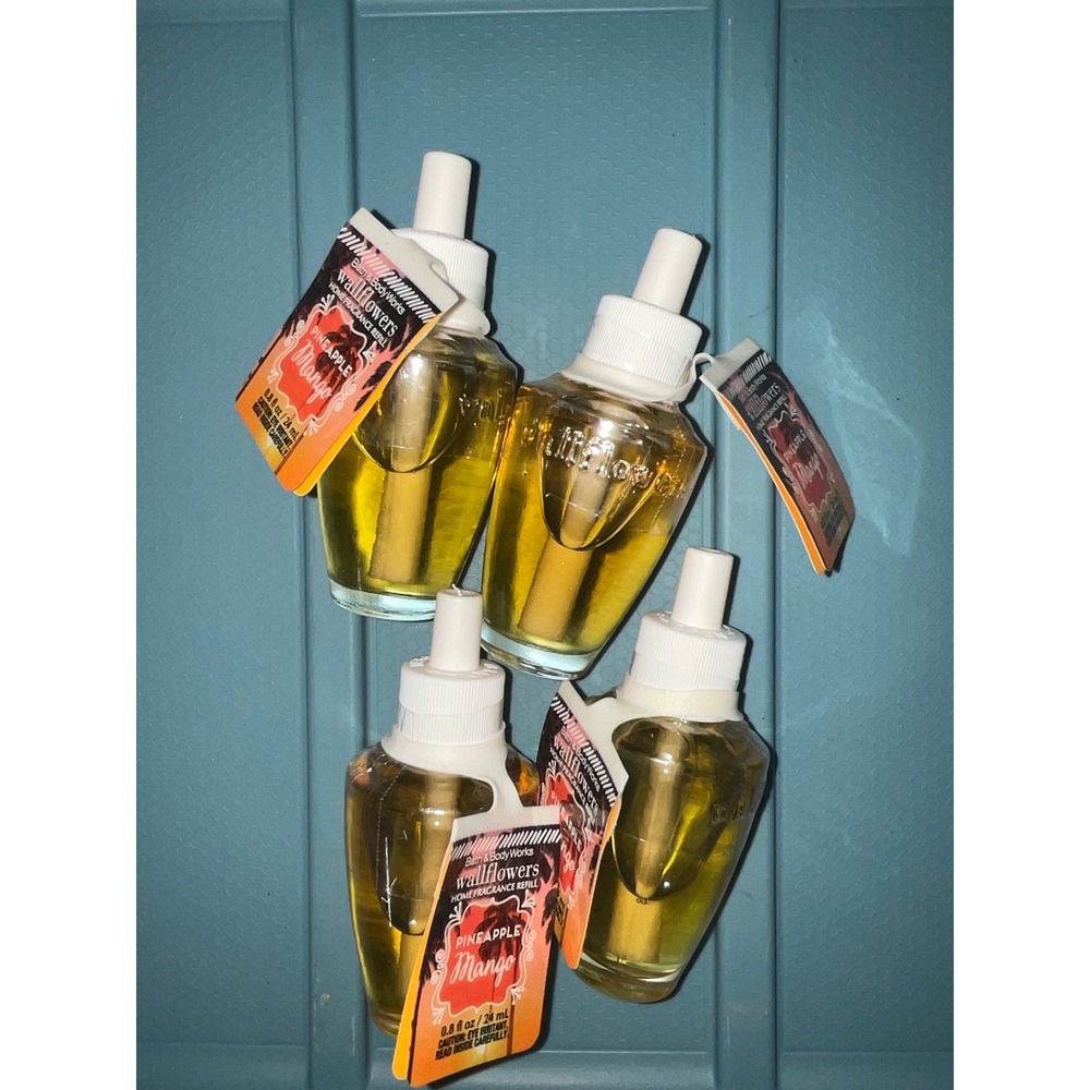 Bath and Body Works Wallflowers Refills 4-Pack Pineapple Mango Home Bulbs